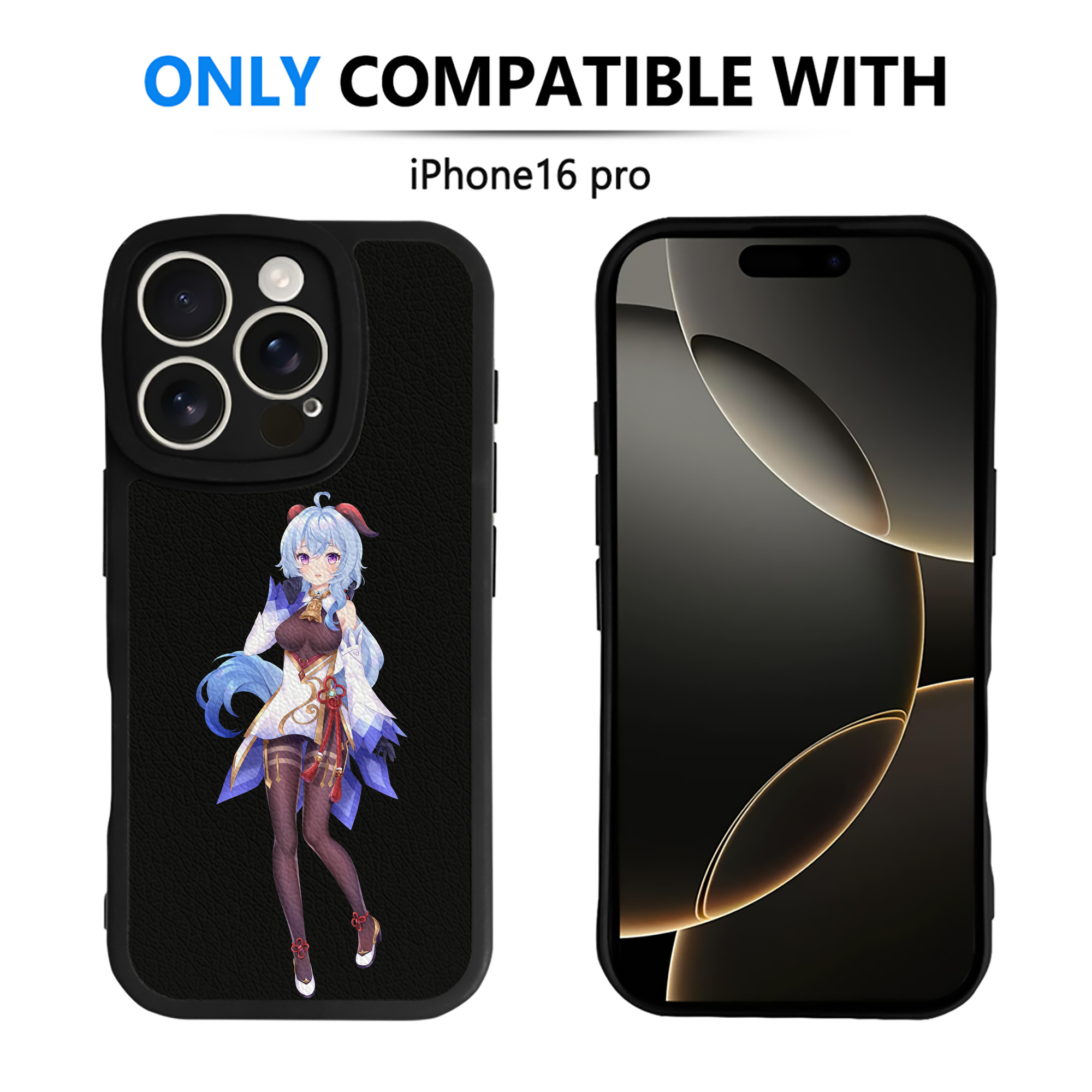 げんし神 甘雨 かんう genshin Ganyu 【iPhone 16シリーズ対応】シリコンスマホケース（レザー調） 材質：シリコン